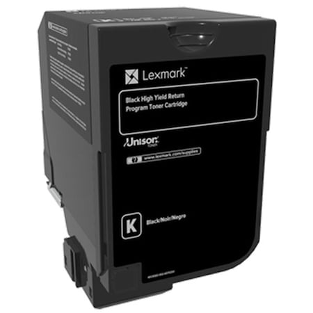 Lexmark Lexmark High Yield Black Return Program Toner Ctg, TAA Compliant, Yield: 20000 Pages 74C0HKG